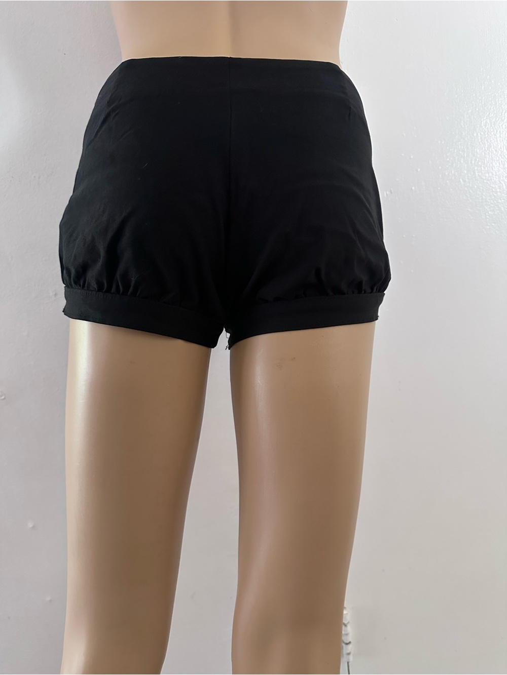 Vintage Wet Seal Black Bubble Hem Micro Shorts - Y2K Made in USA Hot Pants Small
